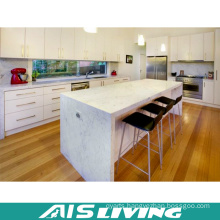 L-Shape Glossy Kitchen Cabinets with Kitchen Island (AIS-K257)